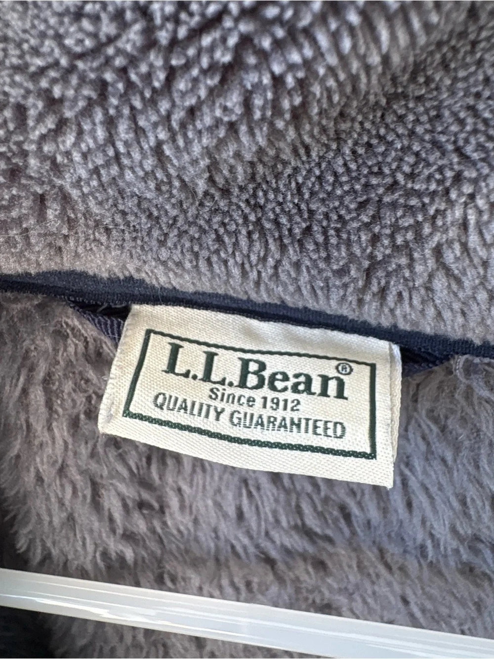 L.L.Bean Mountain Pile Fleece Snap Pullover Gray Navy Men’s Large Regular